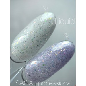 Моделюючий гель Saga Liquid Gel №23 (напівпрозорий молочний із кольоровою слюдою) 15 мл. Photo 2